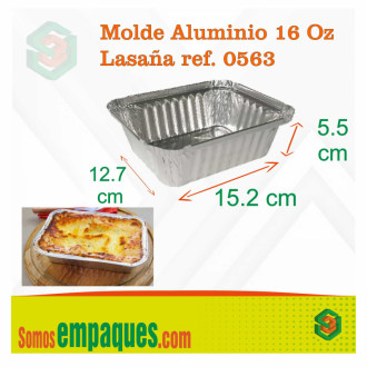 Molde Aluminio 16 Oz Sin Tapa 15 2 X 12 7 Cm Q501600