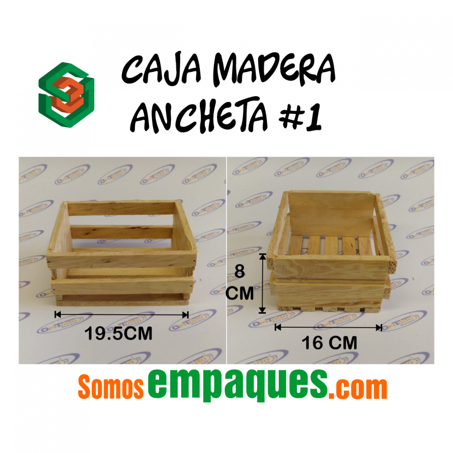CAJA ANCHETA MADERA RECTANGULAR: caja madera rectangular Piñatería