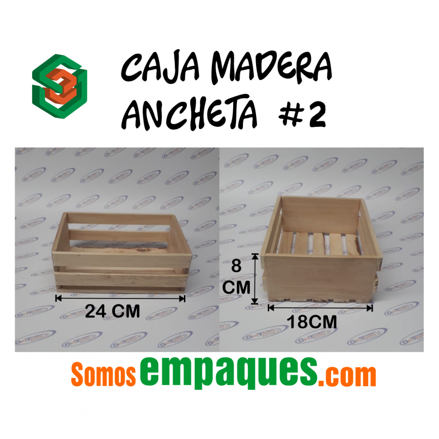 CAJA ANCHETA MADERA RECTANGULAR: caja madera rectangular Piñatería Tu Fiesta