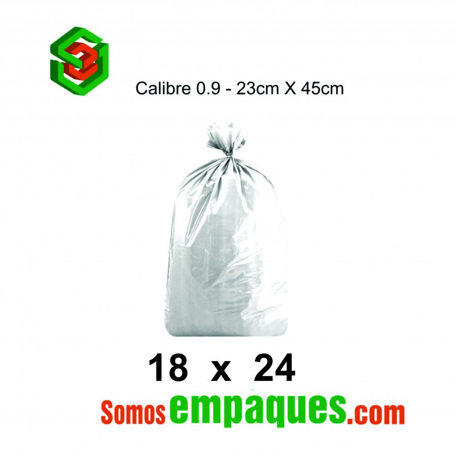 Bolsa Basura Papelera 18x24 Blanca - Calibre 0.9 - 23cm X 45cm
