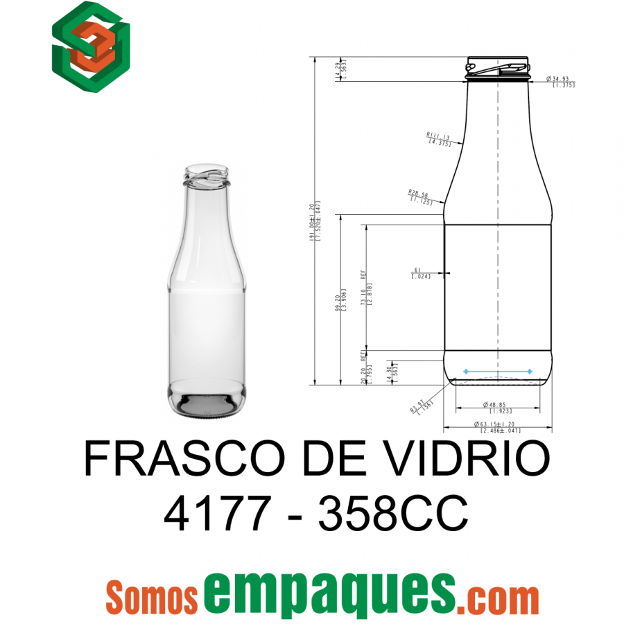 Envase de vidrio 3370 - 370 ml