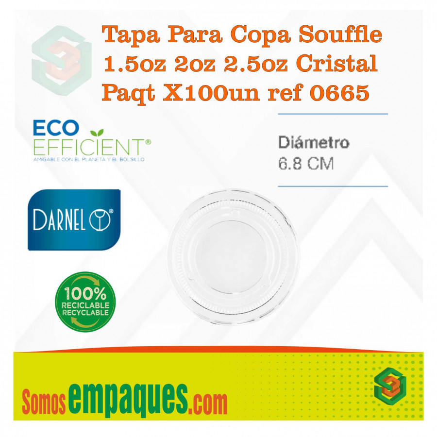 Tapa Para Copa Souffle 1.5oz 2oz 2.5oz Cristal Paqt X100un