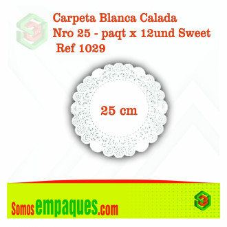 Carpeta Blanca Calada Nro 25 X 12und Sweet