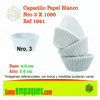Capacillo Papel Blanco Nro 3 X 1000