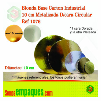 Blonda Base Carton Industrial 10 Cm Metalizado Duplex Circular