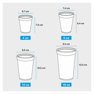 Vaso Espumado 10 Oz Blanco Con Tapa Rigida X 20 Und