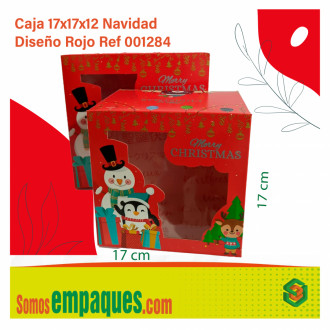Caja 17x17x12 Navidad Diseño Rojo
