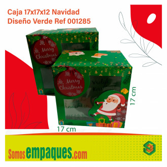 Caja 17x17x12 Navidad Diseño Verde