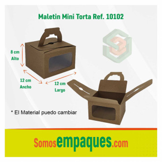 Caja Mini Torta Maletin Con Ventana
