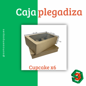Caja Cupcake Kraft Con Parrilla X6