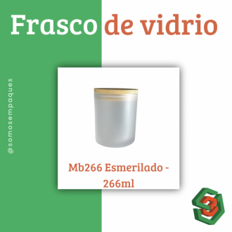 Frasco De Vidrio Mb266 Esmerilado - 266ml Tapon Madera Incluida