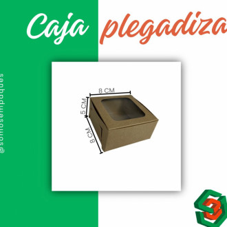 Caja 8x8x5 Con Ventana Kraft