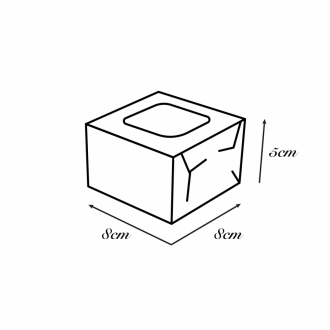 Caja 8x8x5 Con Ventana Kraft