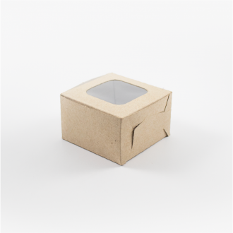 Caja 8x8x5 Con Ventana Kraft