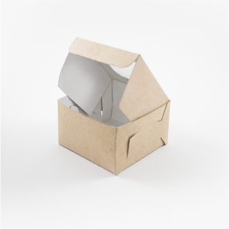 Caja 8x8x5 Con Ventana Kraft