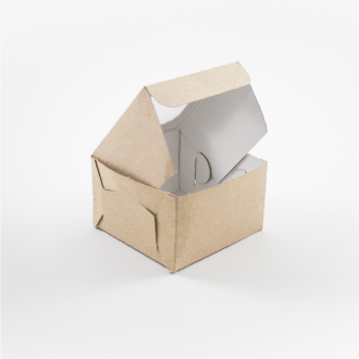 Caja 8x8x5 Con Ventana Kraft