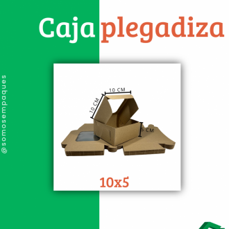 Caja 10x10x5 Con Ventana Kraft