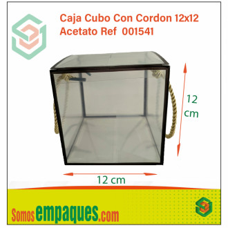 Caja Cubo Con Cordon 12x12