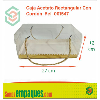 Caja Acetato Rectangular Con Cordón