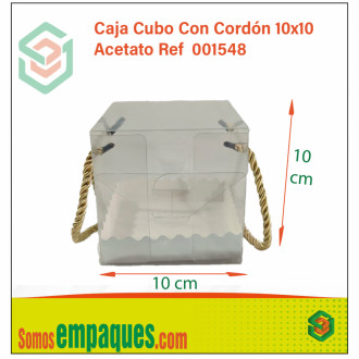 Caja Cubo Con Cordón 10x10