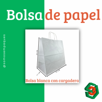 BOLSA BLANCA CON MANIGUETA 33 X 34 X 17 SP