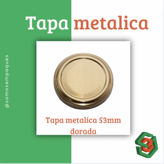 Tapa Metalica 53mm Dorada