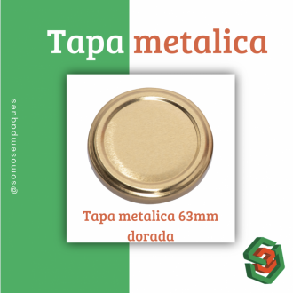 Tapa Metalica 63mm Dorada