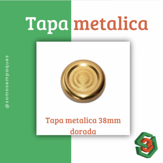 Tapa Metalica 38mm Dorada