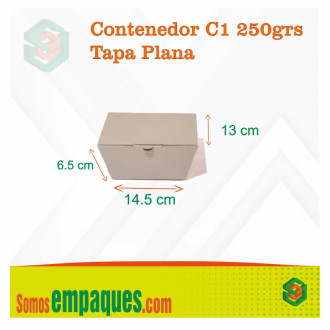 Contenedor C1 Tapa Plana 250gr Paq X 10 Und Contenedor C1 Tapa Plana 250gr Paq X 10 Und