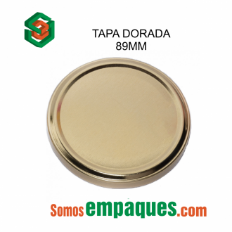 Tapa Metalica 89mm Dorada