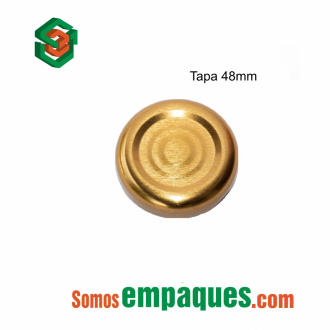 Tapa Metalica 48mm Dorada