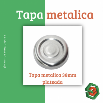Tapa Metalica 38mm Plateada
