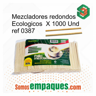 Mezcladores Bambu Ecologicos  X 500 Und