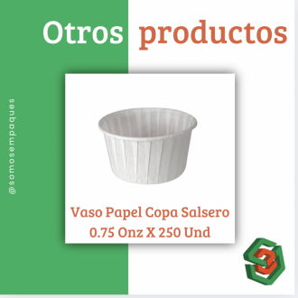 Vaso Papel Copa Salsero 0.75 Onz  X 250 Und