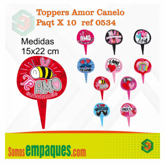 Toppers Amor Canelo Paqt X 10