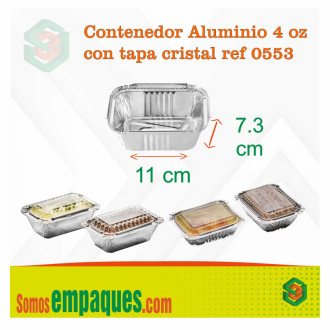 Molde Aluminio 4 Oz Con Tapa Cristal