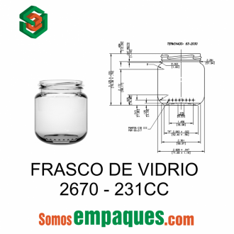 Envase de vidrio 80 c.c. con Tapa Metálica