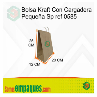 Bolsa Papel Con Cargadera Kraft Pequeña Dt