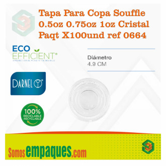 Tapa Para Copa Souffle 0.5oz 0.75oz 1oz Cristal Paqt X100un