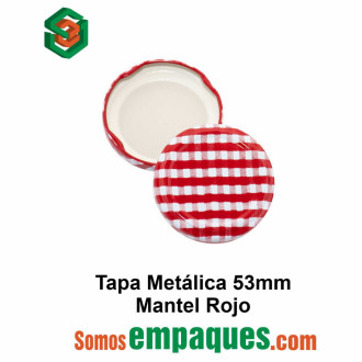 Tapa Metalica 53mm Mantel Rojo