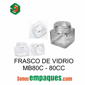 Frasco De Vidrio Cuadrado Mb80c - 80cc To B.46