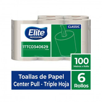 Toalla Mano Rollo Center Pull 100m X 6und