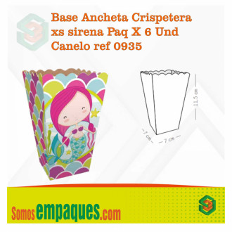 Base Ancheta Crispetera Xs Sirena Paq X 6 Und Canelo