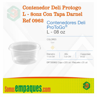 Contenedor Deli Protogo L - 8onz Con Tapa Darnel X 25und